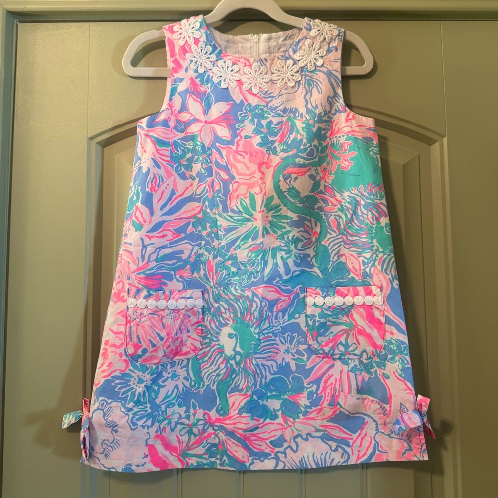 LILY PULITZER Girls Tropical Vibrant Floral Shift Dress Size 6